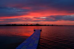 Gekleurde zonsondergang op Öland (Zweden)